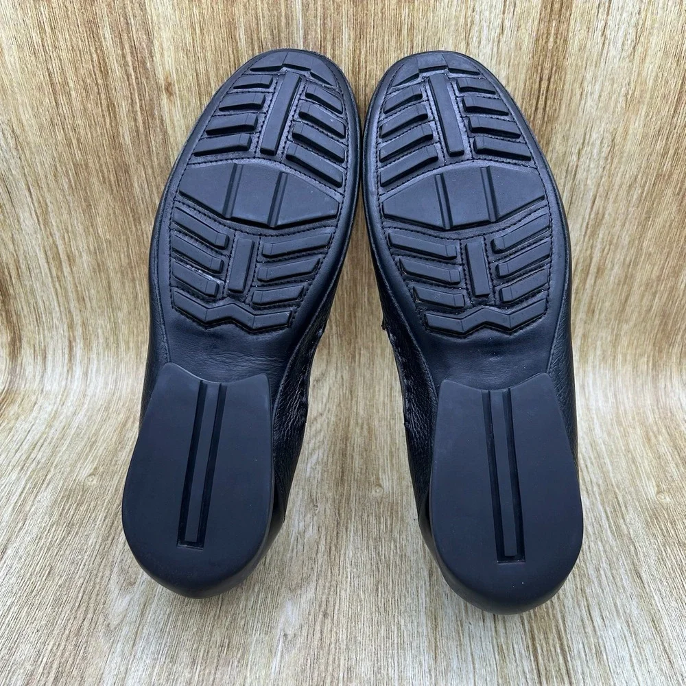 Mezlan Lalo Loafers Men's Size 10 Dark Brown Black Woven Pebbled Leather 6881